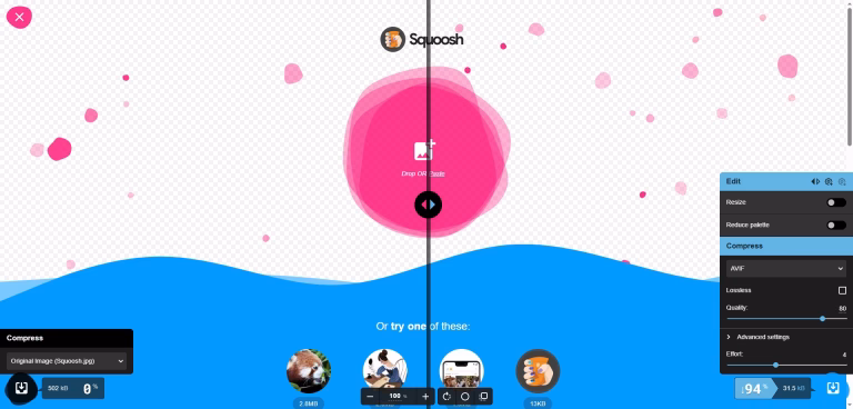 Συμπίεση φωτογραφιών online με το Squoosh app
